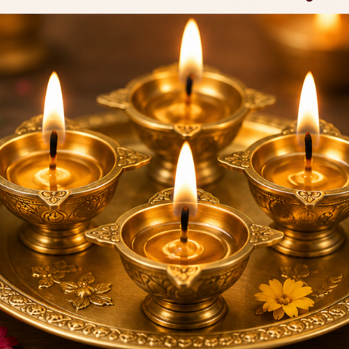 Premium Brass Diya Set